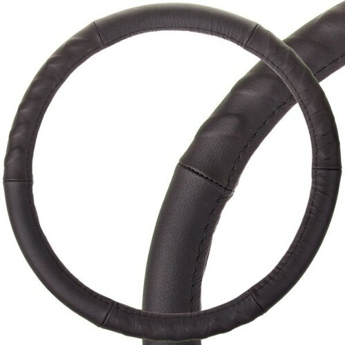 Оплетка SKYWAY кожа натуральная M Real- 3 Черная S01108005